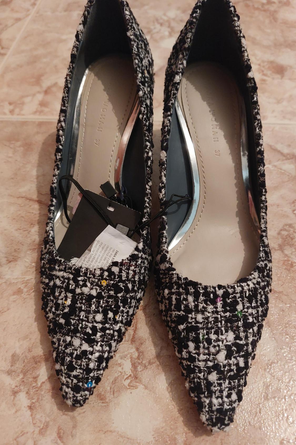 FABRIC HIGH-HEEL SHOES
