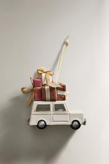 SPARKLY CAR CHRISTMAS TREE DECORATION - White by Zara - Image 3