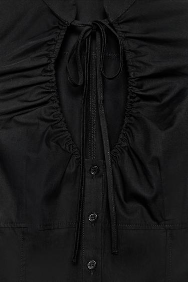 POPLIN TIE TOP - Black by Zara - Image 5