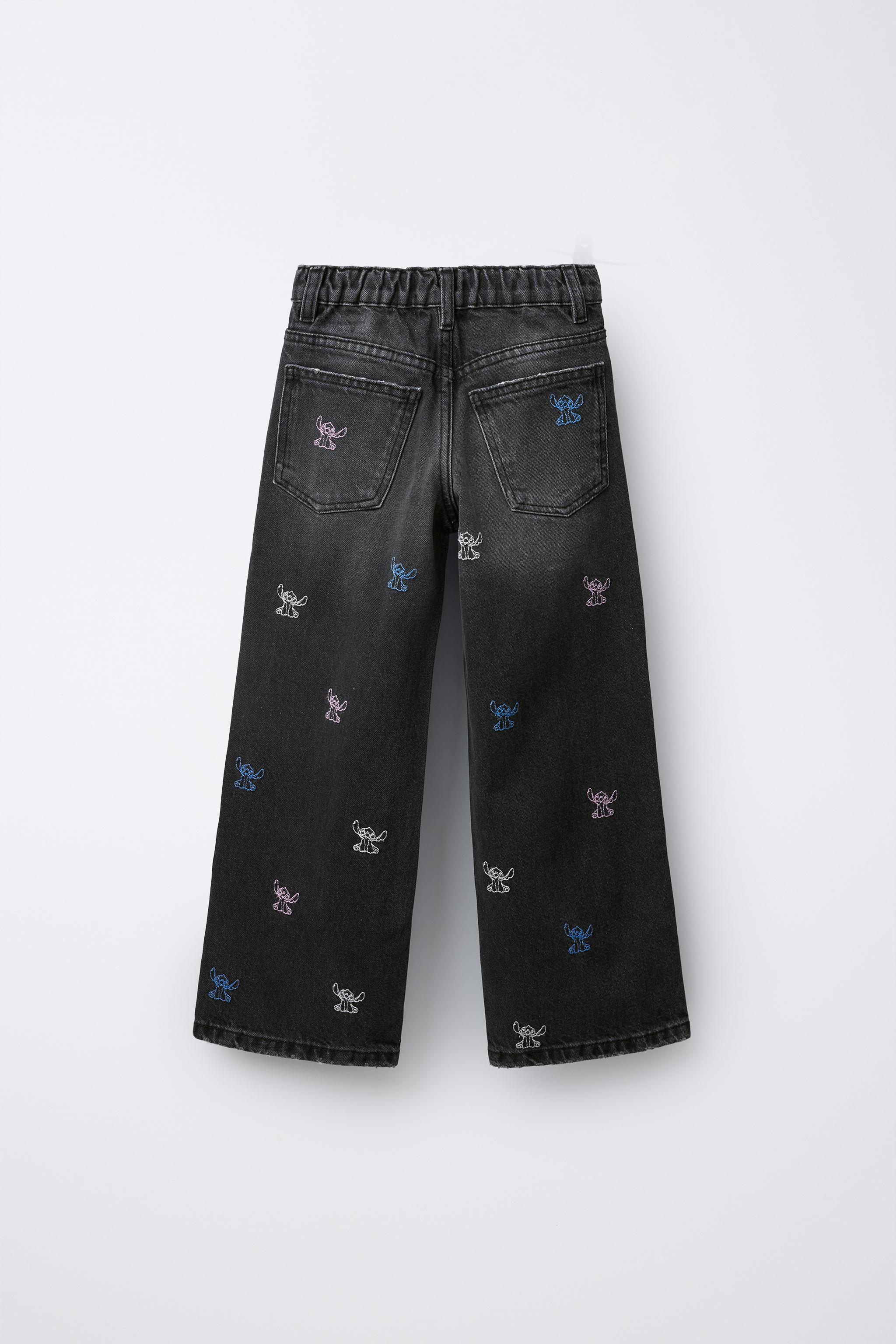 LILO & STITCH © DISNEY WIDE-LEG JEANS - Black | ZARA Georgia
