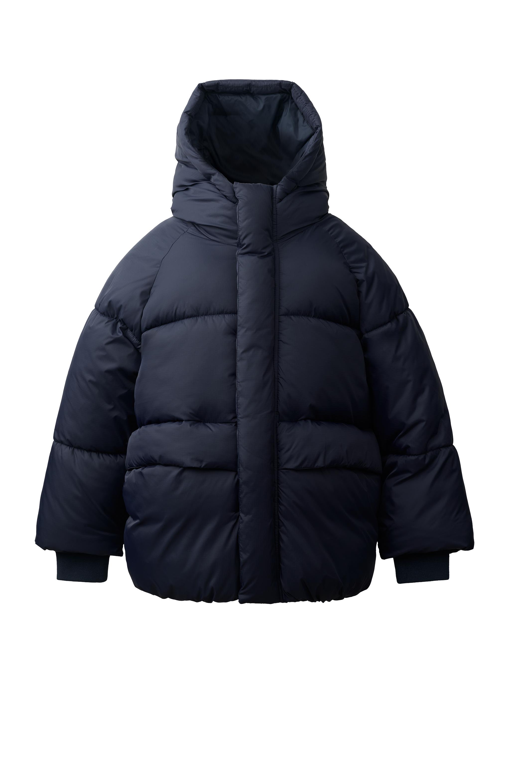 撥水加工 フード パフジャケット - ネイビーブルー | ZARA Japan / 日本