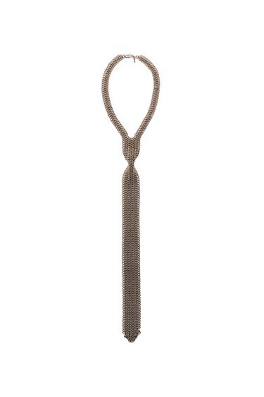 Zara METAL TIE NECKLACE - Golden