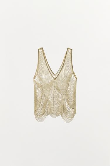 ZW COLLECTION BEADED TOP - Ecru by Zara - Image 8