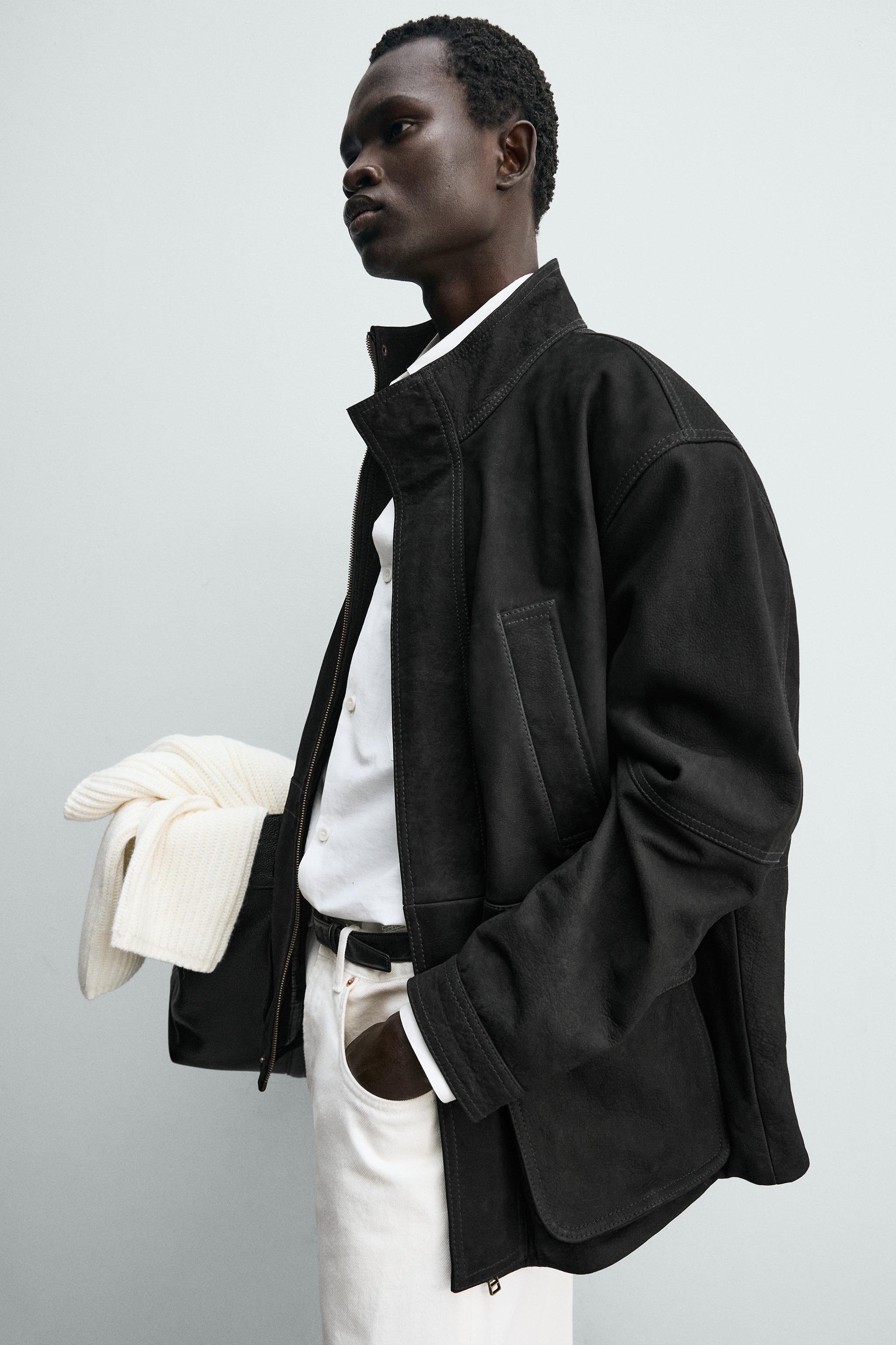 PARKA RELAXED FIT EN CUIR