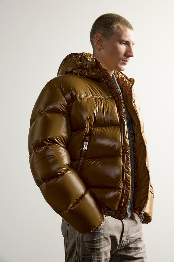 BLOUSON DÉPERLANT 80 % DUVET ET 20 % PLUMES - Moutarde de Zara - Image 5