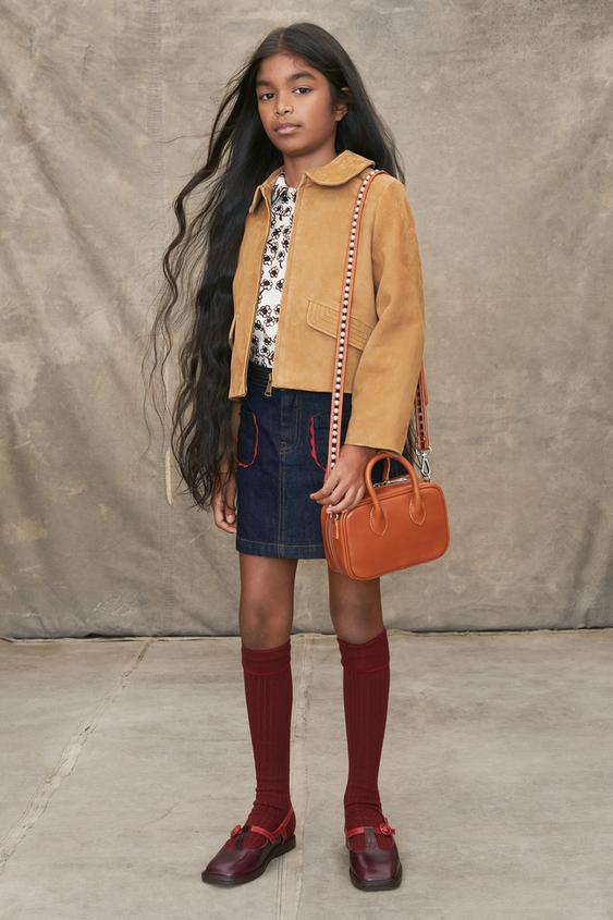 LIMITED EDITION LEATHER AND SUEDE JACKET Brown ZARA UAE Dubai