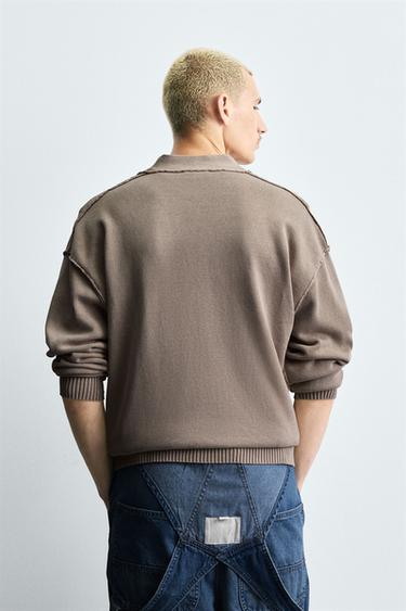 CARDIGAN RÉVERSIBLE EFFET ENVERS - Sable de Zara - Image 2