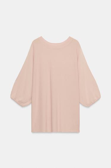 OVERSIZE KNIT TOP - Beige-pink by Zara