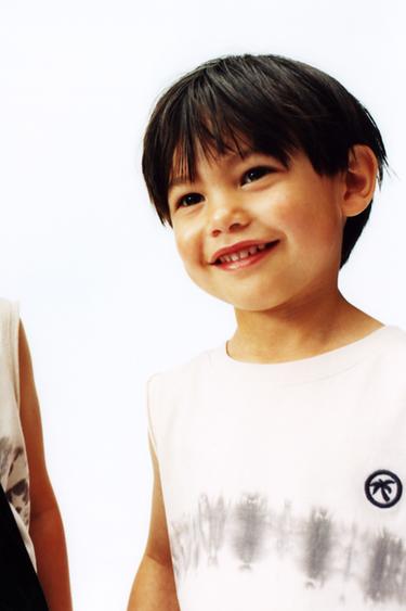 T-SHIRT TIE DYE BRODÉ - Gris de Zara