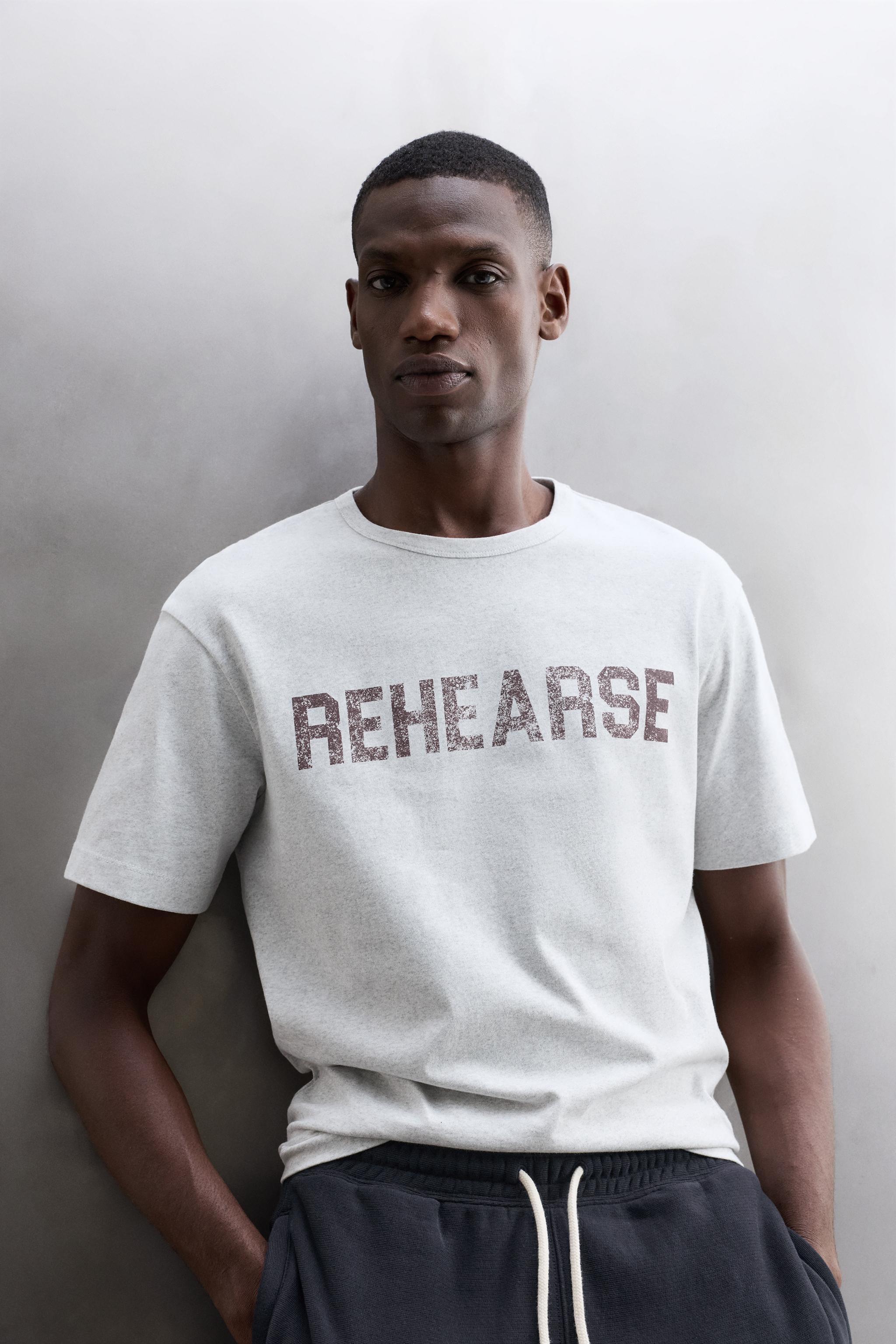 PRINTED TEXT COTTON T-SHIRT
