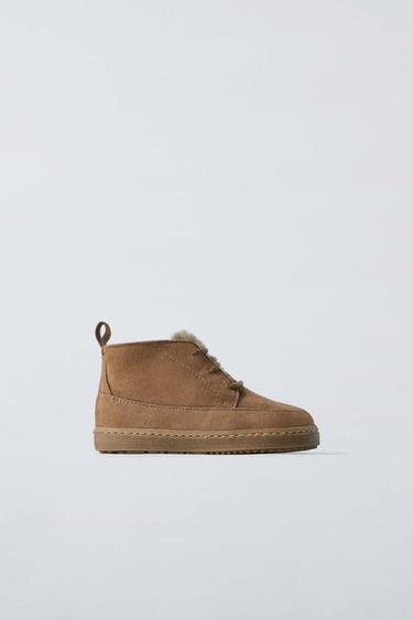 ZARA TIMELESZ - LINED LEATHER BOOTS - Sand Brown by Zara - Image 0