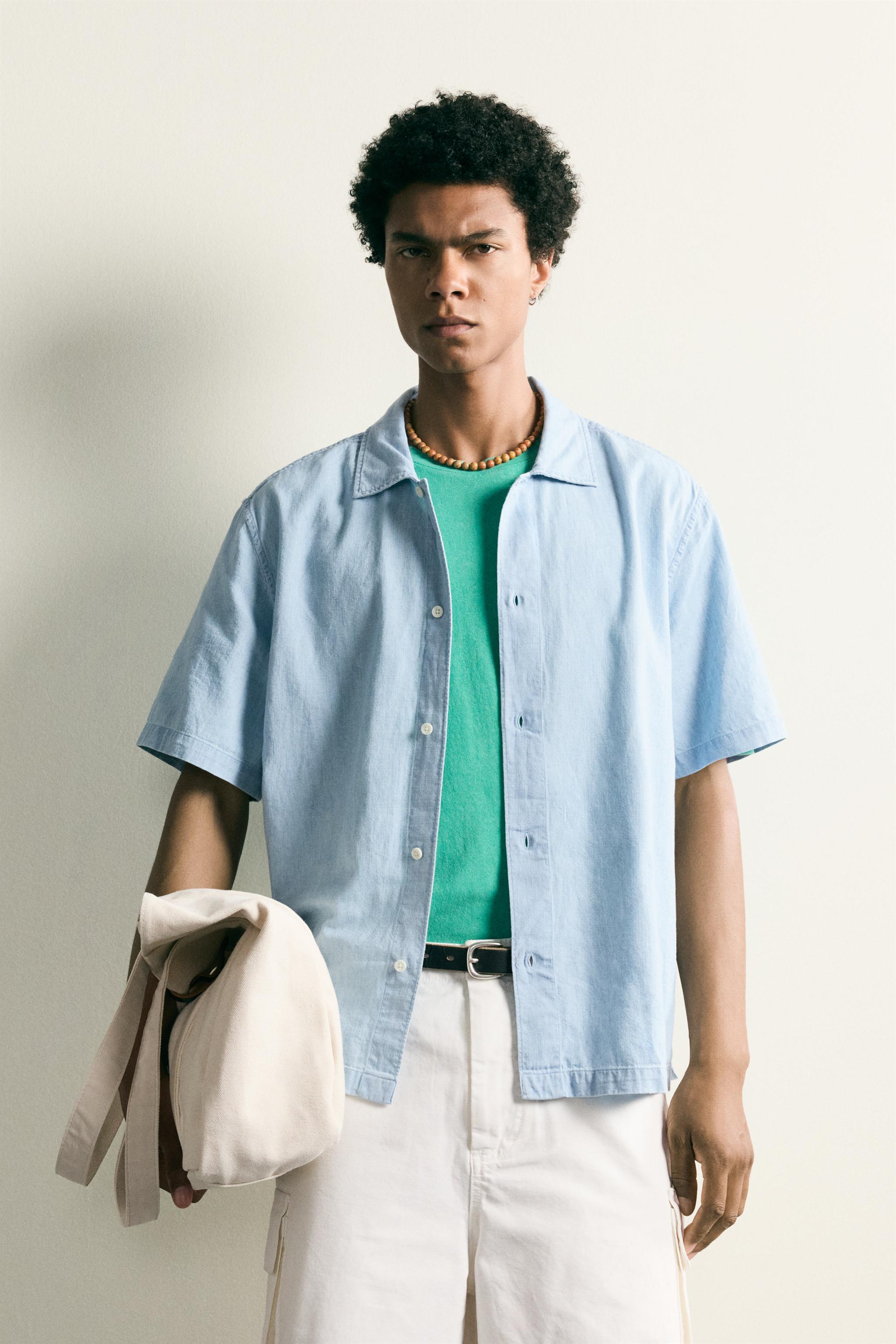 FLOWY STRIPED SHIRT — Blue (alternate view)