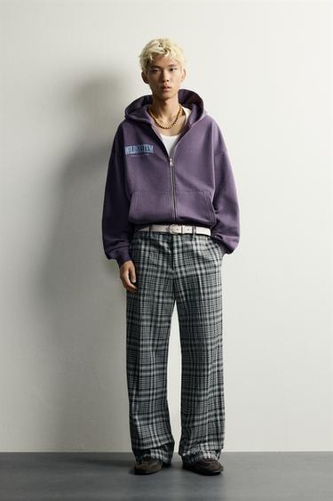 KAPUZENSWEATSHIRT MIT REISSVERSCHLUSS UND PRINTS - Violett von Zara - Bild 0
