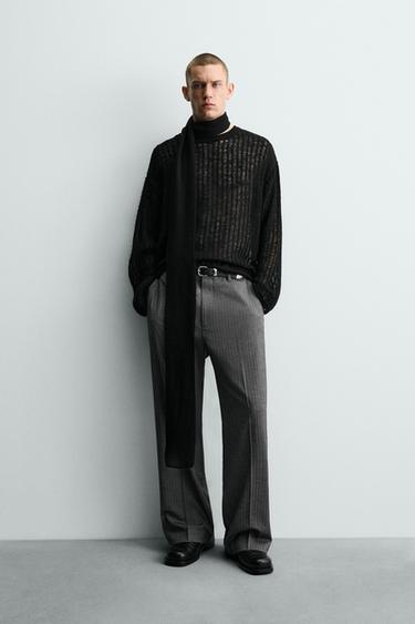 TEXTURED MESH JUMPER - Black by Zara