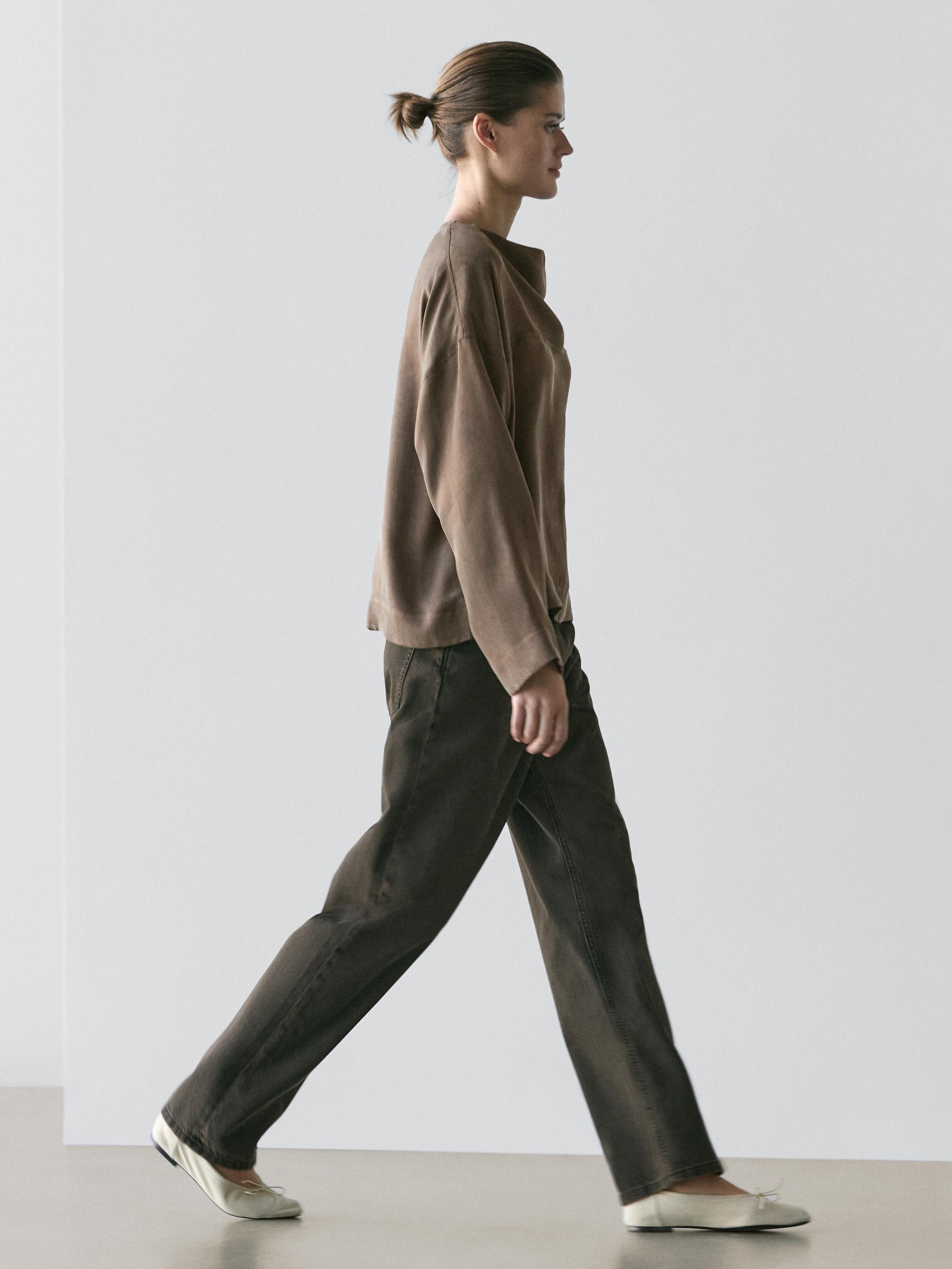 Flowing shirt with draped detail