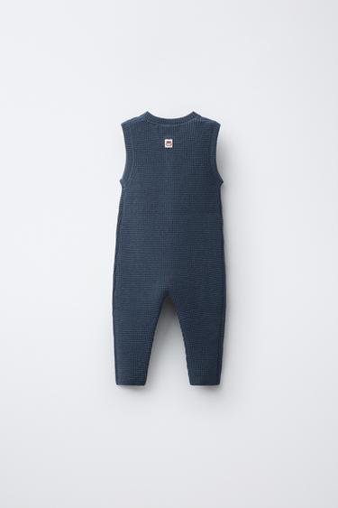 LONG KNITTED DUNGAREES WITH SQUIRREL LABEL - Blue by Zara - Image 1