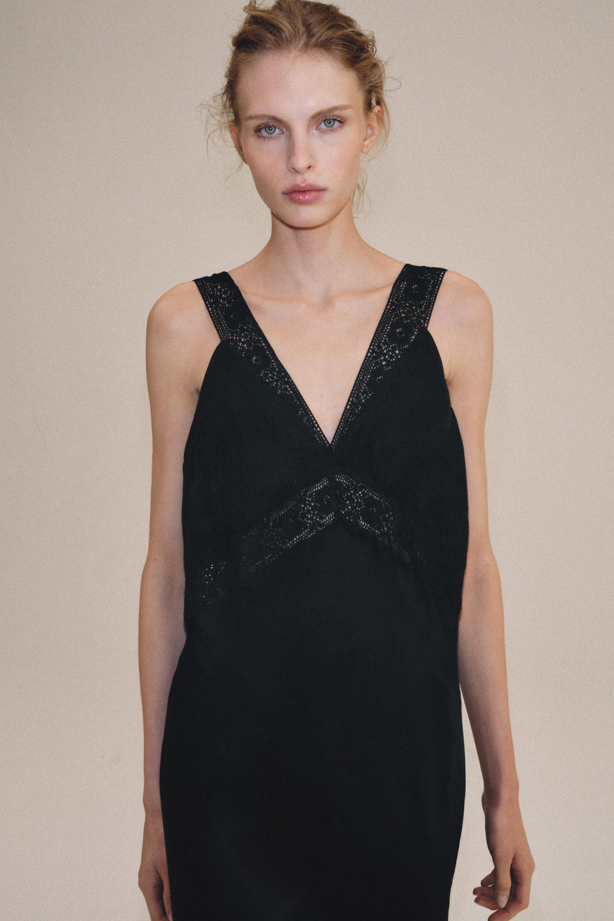 SATIN LACE DRESS ZW COLLECTION