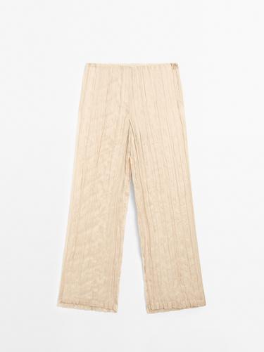 Zara Flowing pleated trousers - Limited Edition - Biscuit