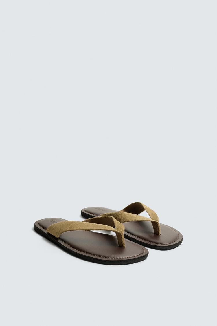 ZARA LEATHER STRAPPY SANDALS