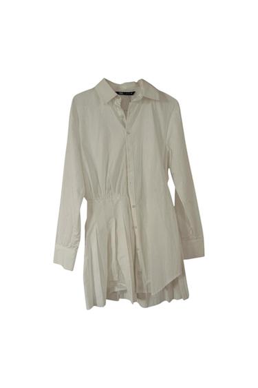 PLEATED SHIRT MINI DRESS