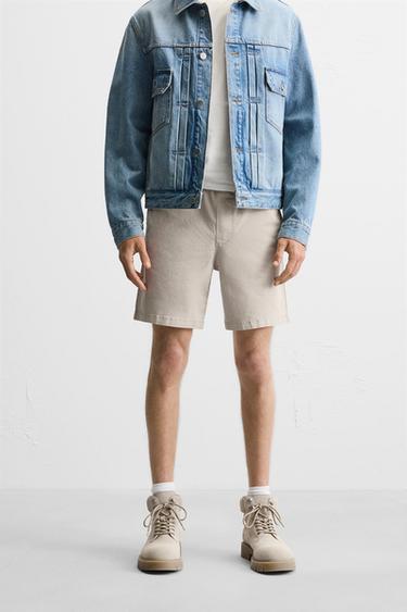 RELAXED FIT BERMUDA SHORTS - camel by Zara