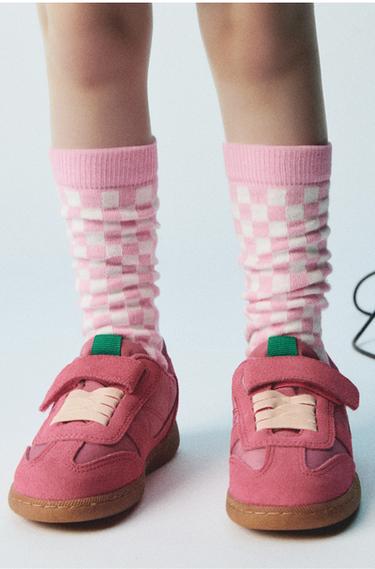 PACK DOS CALCETINES CUADRO DAMERO - Rosa de Zara