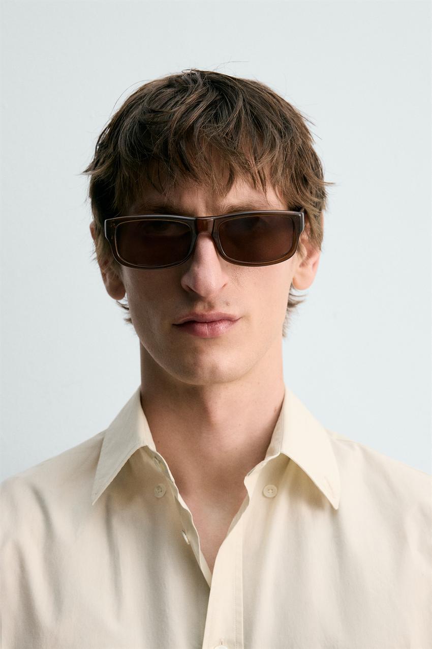 LIMITED EDITION RECTANGULAR SUNGLASSES - Brown | ZARA United  display picture 2