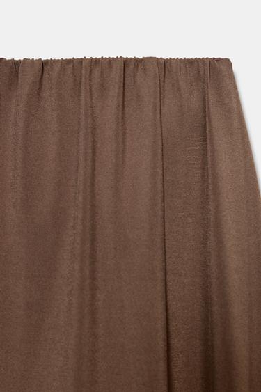 ASYMMETRIC FLOWING BAGGY TROUSERS - Light brown by Zara - Image 7