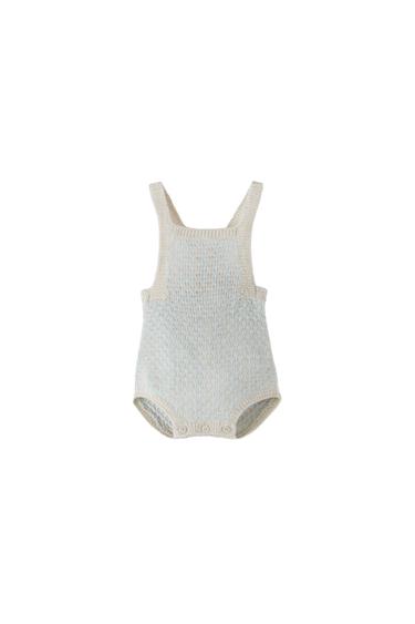 CHECK KNIT ROMPER