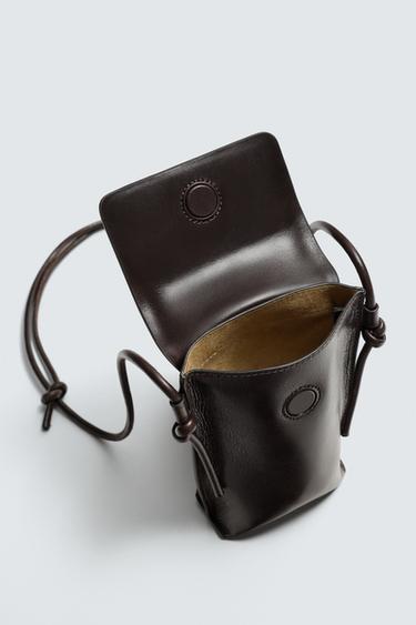SAC BANDOULIÈRE EN CUIR - Marron de Zara - Image 6