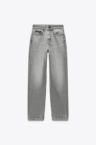 TRF MOM FIT HIGH-WAIST JEANS - Light grey by Zara