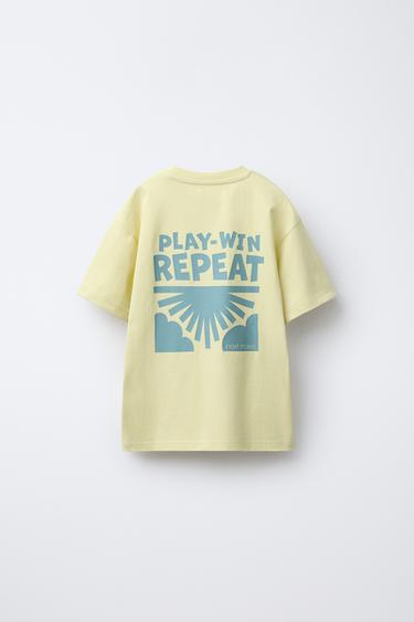 PLAIN T-SHIRT WITH PATCH APPLIQUÉ - Lime by Zara - Image 1
