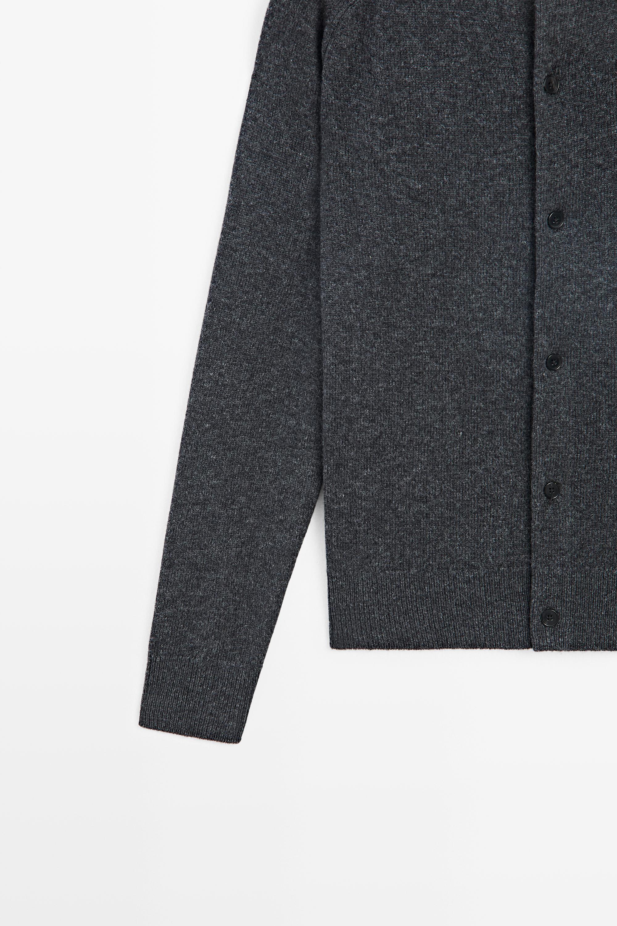 Cardigan en maille à col montant, mélange laine