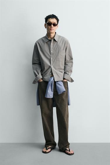 BOXY FIT CHECK SHIRT - Black / White by Zara - Image 0