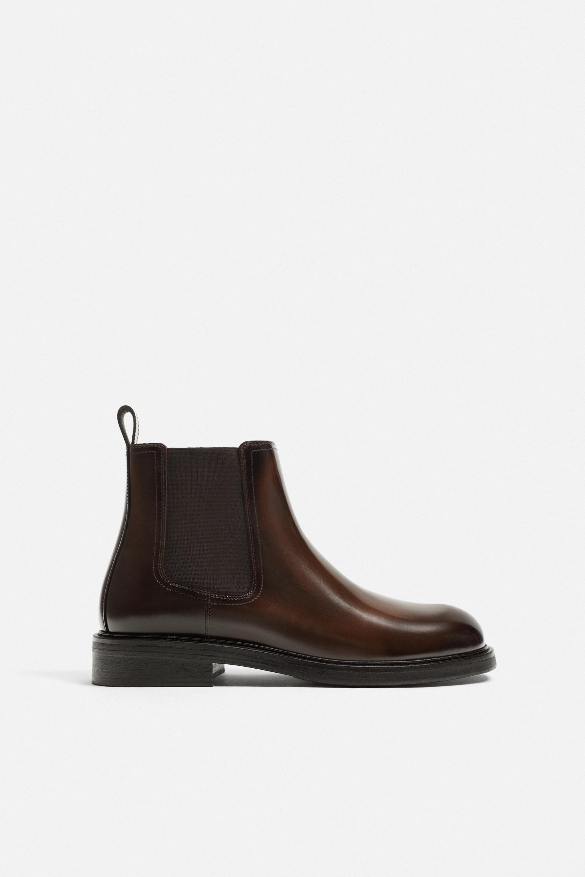 Leather chelsea boots zara hotsell