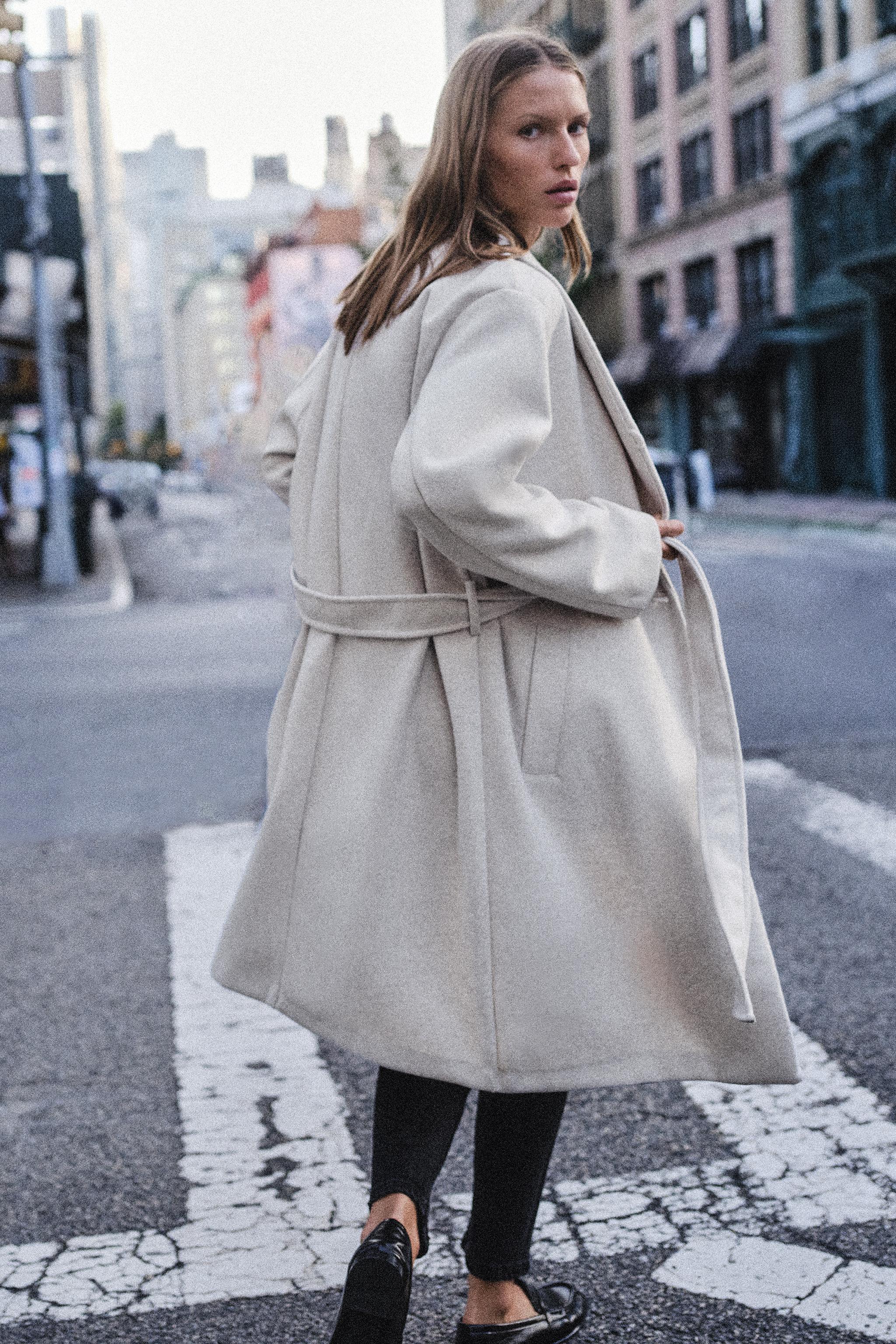 Zara Soft Kemerli Kaban görsel 3