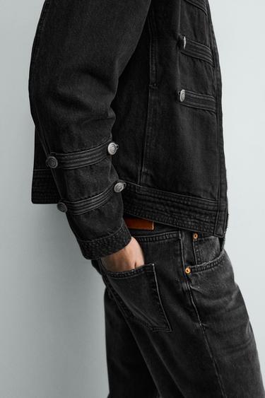 VESTE EN DENIM AVEC BRANDENBOURGS ET BOUTONS - Charbon de Zara - Image 6