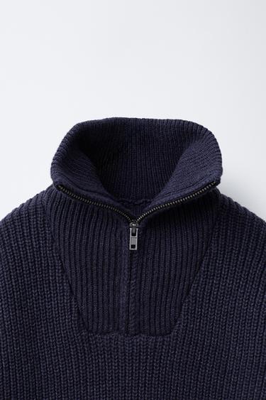 ZIP-UP KNIT SWEATER - Blue marl by Zara - Image 2