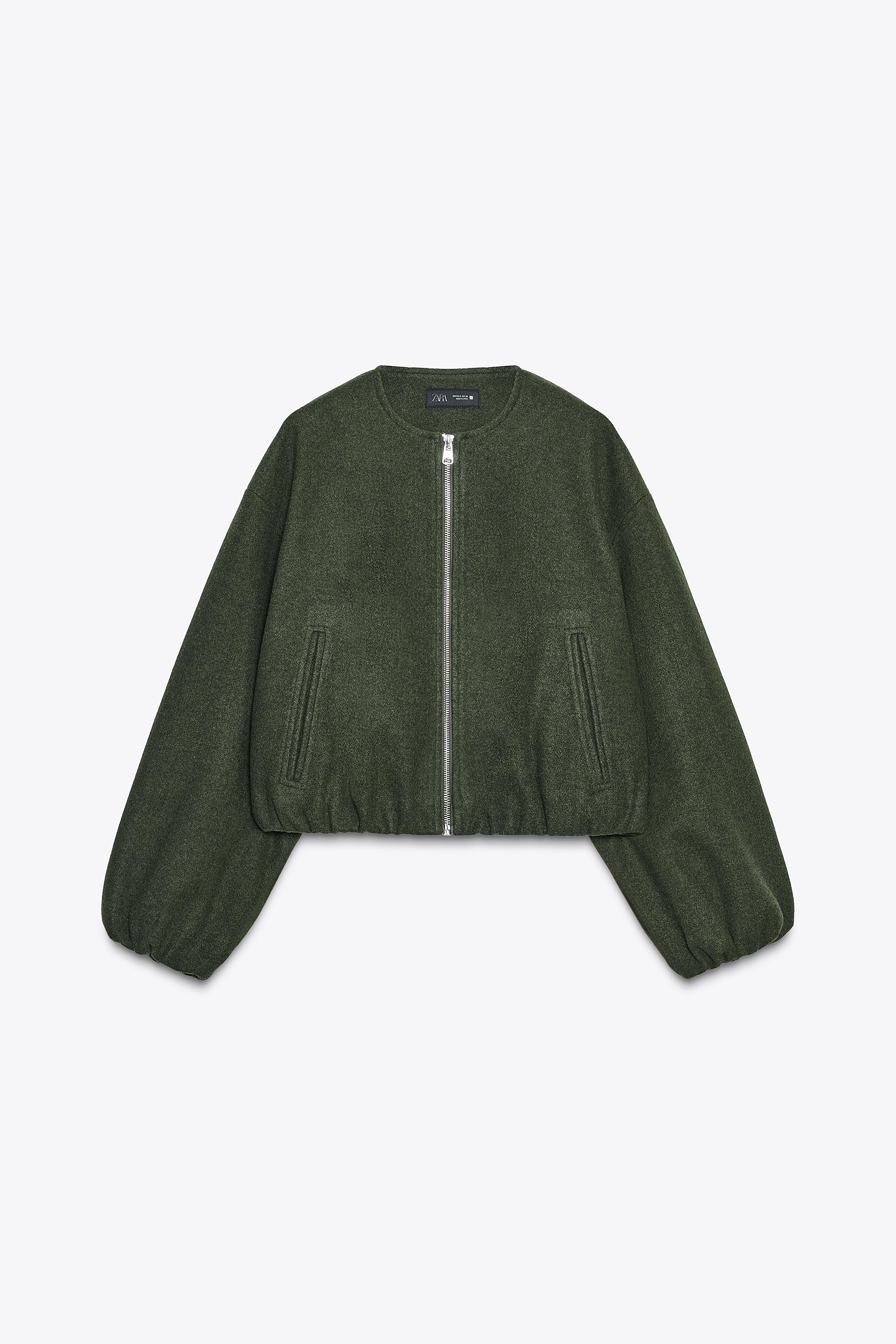 関税負担★ZARA★SOFT BOMBER JACKET WITH ELASTIC TRIMS ELASTICATED TRIM SOFT BOMBER JACKET - Ecru | ZARA United States