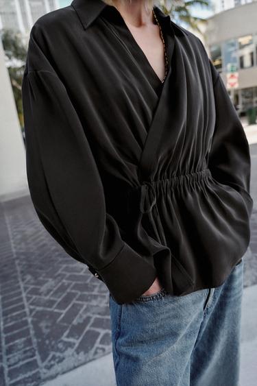 FLOWING SAFARI SHIRT - Black by Zara - Image 4