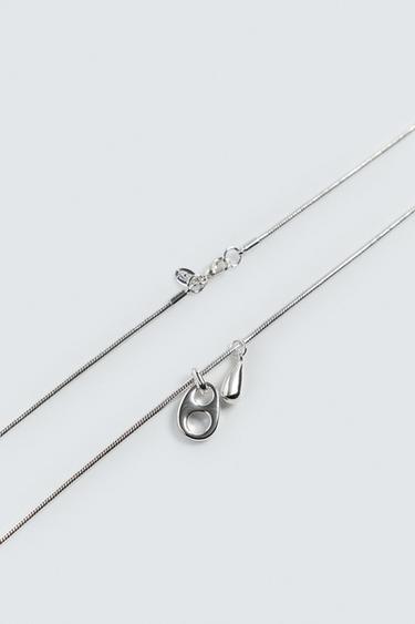 TUBULAR CHAIN WITH PENDANTS - Silver by Zara - Image 3