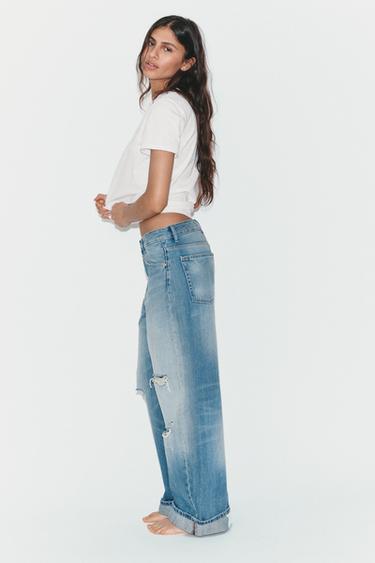 JEAN TRF BAGGY FOLDED DÉCHIRÉ TAILLE NORMALE - Indigo de Zara - Image 2