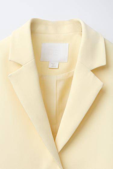 VESTE À BOUTON RECOUVERT - Jaune pastel de Zara - Image 2