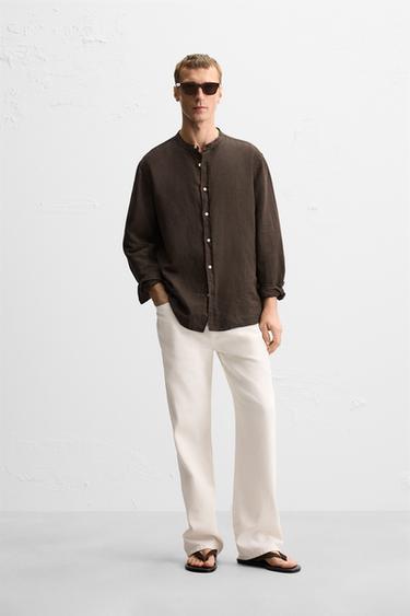 COTTON - LINEN SHIRT - Brown by Zara