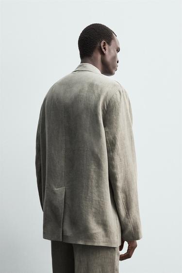 WASHED 100% LINEN SUIT BLAZER - Mink by Zara - Image 2
