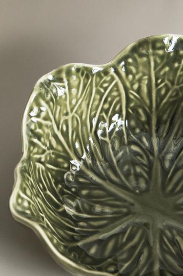 CABBAGE STONEWARE SALAD BOWL - Green by Zara - Image 4