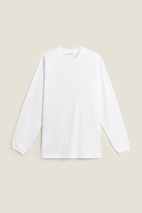 LONG SLEEVE T-SHIRT - White | ZARA United Kingdom