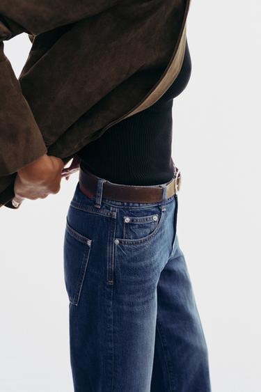 JEAN Z1975 LARGE COURT AVEC CEINTURE - Bleu de Zara - Image 7