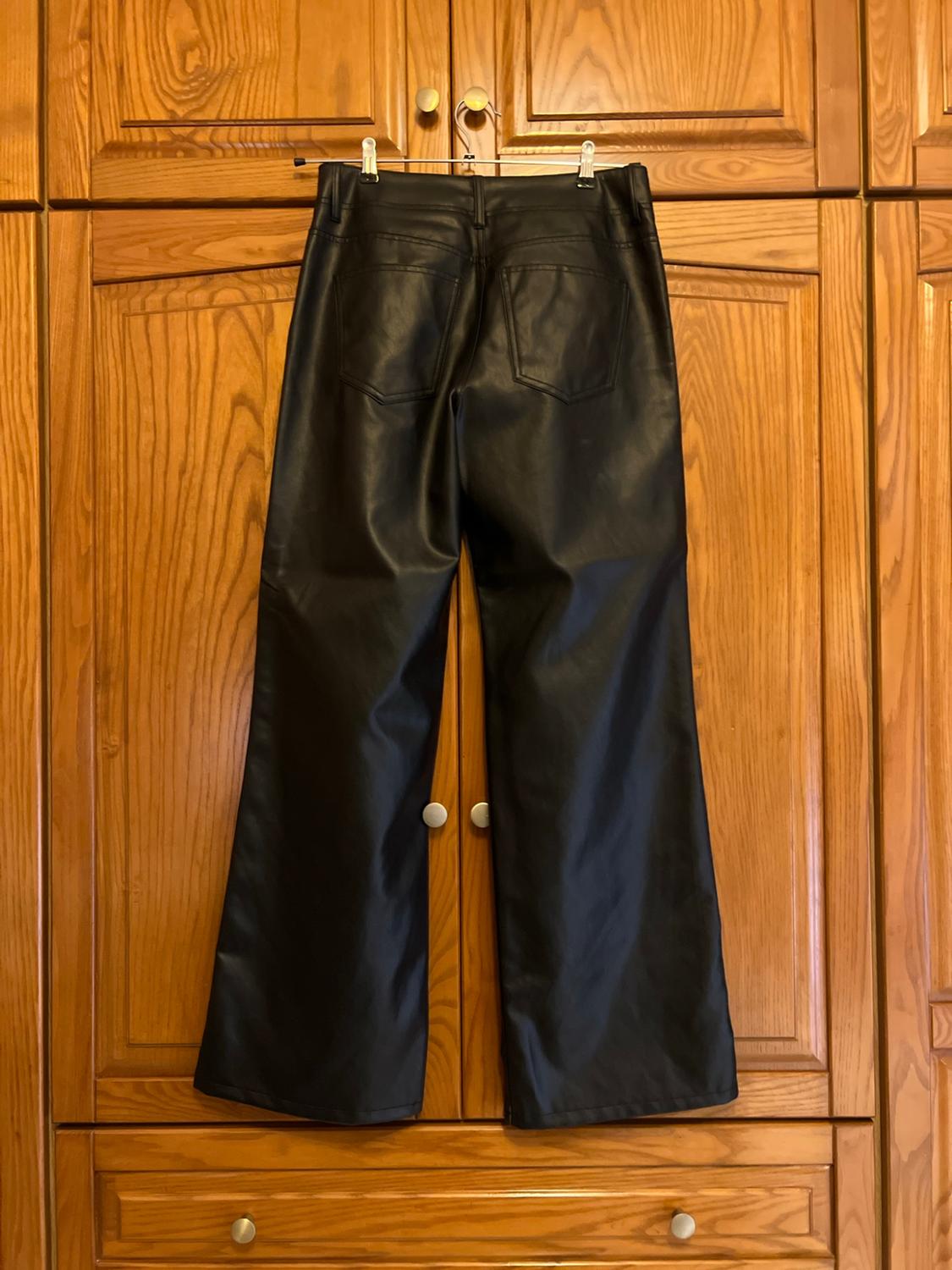 ZW COLLECTION FAUX LEATHER STRAIGHT TROUSERS - Image 2