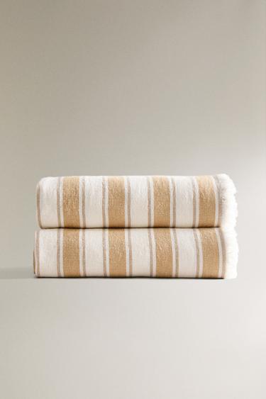 PLAID LIN RAYURES - Moutarde de Zara - Image 1